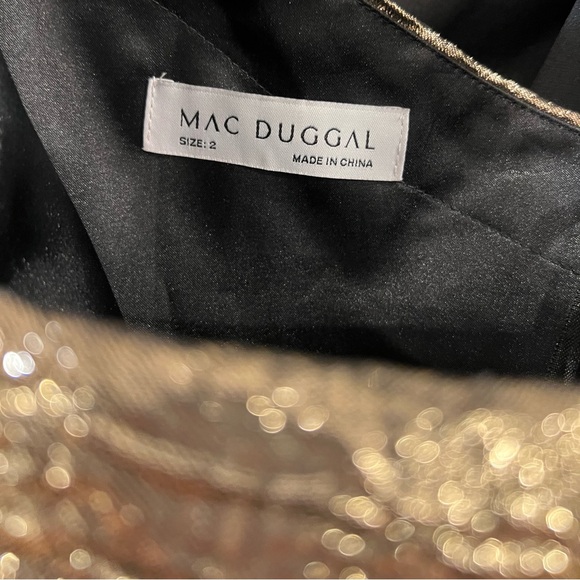 NEW without tags gold midi one shoulder MacDuggal dress with pockets size US 2 - Picture 8 of 8